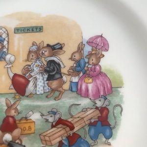 Vintage Royal Doulton Bunnikins  Bone China "Ticket Queue" 8" Plate